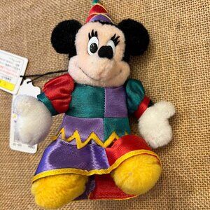 Tokyo Disneyland Minnie Mouse Court Jester Plush Pin Year Anniversary 1998 NWT